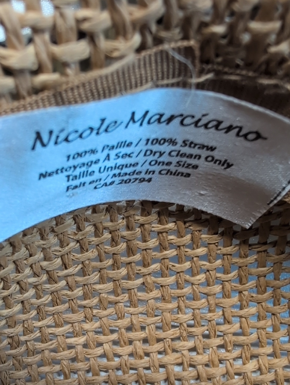 Vintage Nicole Marciano 100%Straw Hat With Leopard Scarf EUC - Picture 6 of 6